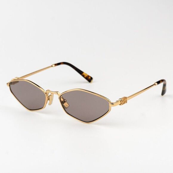 NEW Miu Miu MU56ZS 5AK20I REGARD Gold Light Purple Geometric Unisex Sunglasses main image 7